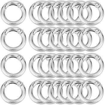 Zinc Alloy Spring Gate Rings, O Rings, Platinum, 7 Gauge, 20x3.5mm, Inner Diameter: 13mm, about 30pcs/box