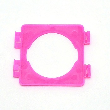 Square Plastic Hamster Tunnel Cage External Pipe Interface Fitting, for Hamster Toy Supplies, Hot Pink, 77.5x92x8.5mm