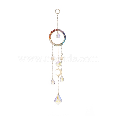 Glass Teardrop & Star Window Hanging Suncatchers(HJEW-JM00906)-2