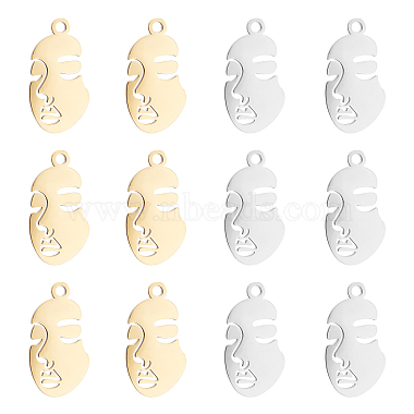 Golden & Stainless Steel Color Human 304 Stainless Steel Pendants