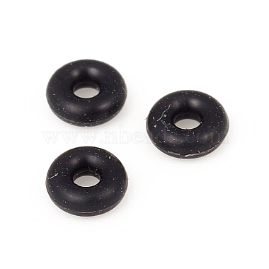 Black Ring Synthetic Rubber Spacer Beads