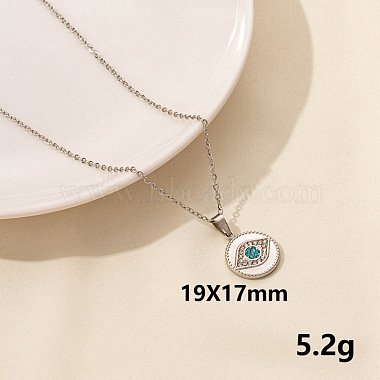 Flat Round Stainless Steel Necklaces