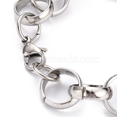 Tarnish Resistant 304 Stainless Steel Rolo Chain Bracelets(BJEW-Z011-13P)-2