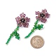Boucles d'oreilles pendantes imitation cristal autrichien fleur de vie(EJEW-TA00029-03)-4
