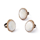 Natural Shell Oval Adjustable Ring with Rhinestone(RJEW-E052-06AB)-1