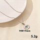 Stylish Stainless Steel Rhinestones Flat Round with Evil Eye Pendant Necklace(QQ6499-3)-1