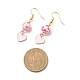Alloy Enamel Heart with Resin Beaded Pendant Necklace Dangle Earrings(SJEW-JS01249)-8