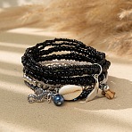 Bohemian Glass Beaded Stretch Bracelet Sets, Summer Beach Stackable Charm Bracelets for Women(AE2349-1)