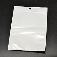 Pearl Film PVC Zip Lock Bags, Resealable Packaging Bags, with Hang Hole, Top Seal, Self Seal Bag, Rectangle, White, 12x7.5cm(X-OPP-L001-02-7.5x12cm)