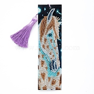 DIY Diamond Painting Bookmark with Tassel Pendants Kits, Horse Pattern, Mixed Color, 210x60mm(PW-WGDB986-01)