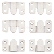 201 Stainless Steel Picture Hangers, Rectangle, Stainless Steel Color, 54x30x5mm, Hole: 5mm(FIND-WH0040-06)