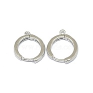 Brass Huggie Hoop Earring Findings, Long-Lasting Plated, Circle Ring, Platinum, 16.5x13.5x2mm, Hole: 1.2mm, Pin: 0.8mm(PALLOY-F249-19P)