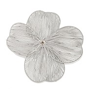 Iron Bead Caps, Etched Metal Embellishments, Flower, Platinum, 39x39x1.2mm, Hole: 0.8mm(IFIN-Z003-05P)