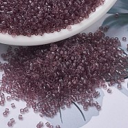 MIYUKI Delica Beads Small, Cylinder, Japanese Seed Beads, 15/0, (DBS0711) Transparent Smoky Amethyst, 1.1x1.3mm, Hole: 0.7mm, about 175000pcs/bag, 50g/bag(SEED-X0054-DBS0711)