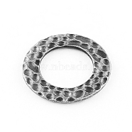 Flat Round Tibetan Style Alloy Linking Rings, Circle Frames, Cadmium Free & Lead Free, Antique Silver, 26.5x2mm, about 323pcs/1000g(TIBE-Q046-34AS-LF)