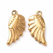 201 Stainless Steel Pendants, Wing, Golden, 20x9x3.3mm, Hole: 1mm(STAS-G071-01G)