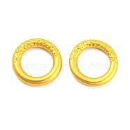 Rack Plating Alloy Linking Rings, Long-Lasting Plated, Round Ring Connector, Half Textured, Real 18K Gold Plated, 13x2mm, Inner Diameter: 8.5mm(PALLOY-D025-03G)