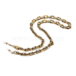 Eyeglasses Chains, Acrylic Oval Link Chains Neck Strap Mask Lanyard, with 201 Stainless Steel Lobster Claw Clasps and Rubber Loop Ends, Peru, 775mm(AJEW-P117-02B-G07)