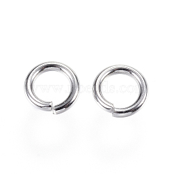 304 Stainless Steel Jump Rings, Open Jump Rings, Stainless Steel Color, 8x1.5mm, Inner Diameter: 5mm, 15 Gauge(A-STAS-D448-093P-8mm)