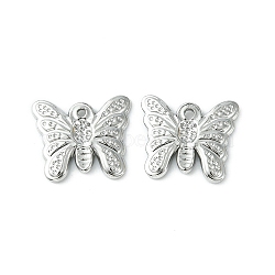 Non-Tarnish 304 Stainless Steel Pendants, Butterfly Charms, Stainless Steel Color, 14x15.5x2mm, Hole: 1.2mm(STAS-L269-041P)