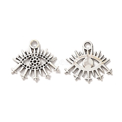 Tibetan Style Alloy Pendant Rhinestone Settings, Eye, Nickel, Antique Silver, Fit for 0.9mm and 1mm Rhinestone, 20x22x1mm, Hole: 2.3mm, , about 500pcs/500g(TIBE-B001-26AS)