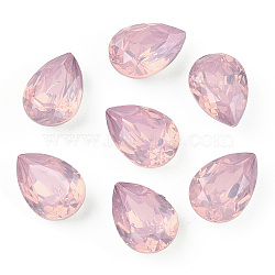 Pointed Back Resin Rhinestone Cabochons, teardrop, Flamingo, 14x10x6mm, about 220pcs/bag(RESI-T014-10x14mm-A10)