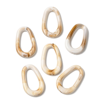 Opaque Acrylic Linking Rings, Teardrop, Peru, 39x24.5x5mm, Inner Diameter: 13.5x26.5mm, about 211pcs/500g