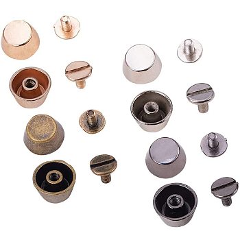Alloy Studs Rivets, Screw Back, For DIY Leather Craft, Mixed Color, 7x12mm