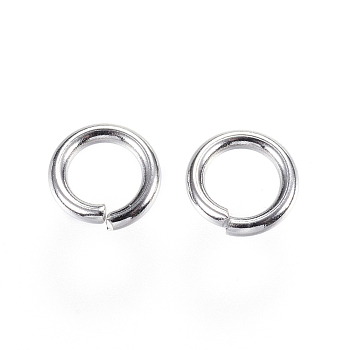 304 Stainless Steel Jump Rings, Open Jump Rings, Stainless Steel Color, 8x1.5mm, Inner Diameter: 5mm, 15 Gauge