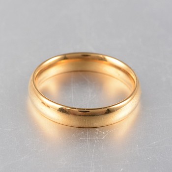 304 Stainless Steel Rings, Golden, 16mm