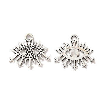 Tibetan Style Alloy Pendant Rhinestone Settings, Eye, Nickel, Antique Silver, Fit for 0.9mm and 1mm Rhinestone, 20x22x1mm, Hole: 2.3mm, , about 500pcs/500g