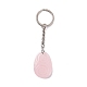 Natural Rose Quartz Teardrop with Spiral Pendant Keychain(KEYC-A031-02P-05)-2