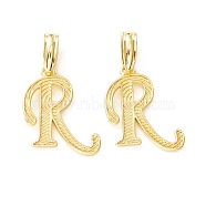 Rack Plating Eco-Friendly Brass Letter Pendants, Real 18K Gold Long-Lasting Plated, Cadmium Free & Lead Free, Letter.R, 18x14.5x1.4mm, Hole: 6.5x3.3mm(KK-K265-02G-R)