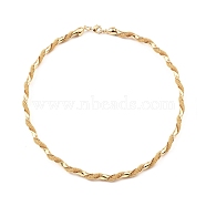 Brass Chain Necklaces, Twist Necklace, with Lobster Claw Clasp, Real 14K Gold Plated, 16-3/4 inch(42.5cm)(NJEW-F313-05G)