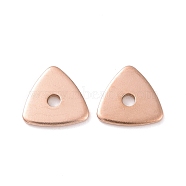 Ion Plating(IP) 304 Stainless Steel Beads, Triangle, Rose Gold, 8x8x1mm, Hole: 1.5mm(STAS-D185-04RG)