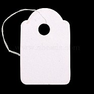 Rectangle Blank Hang tag, Jewelry Display Paper Price Tags, with Cotton Cord, White, 20x13x0.2mm, Hole: 3mm, 500pcs/bag(CDIS-N001-63)
