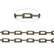 Brass Cable Chains, Unwelded, with Spool, Oval, Cadmium Free & Nickel Free & Lead Free, Antique Bronze, 5x2x1mm, about 301.83 Feet(92m)/roll(CHC028Y-AB)