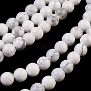 Natural Howlite Beads Strands, Round, 8mm, Hole: 1mm, about 48pcs/strand, 15.75 inch(X-TURQ-G090-8mm)
