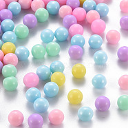 Opaque Acrylic Beads, No Hole, Round, Mixed Color, 6mm, about 390pcs/50g(X-PAB702Y-A01)