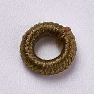 Polyester Cord Beads, Ring, Coffee, 6~6.5x1.5mm, Hole: 3mm(WOVE-K001-B13)