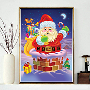 Christmas Theme DIY Diamond Painting Kits, Including Resin Rhinestones Bag, Diamond Sticky Pen, Tray Plate and Glue Clay, Santa Claus, 400x300mm(DRAW-PW0006-11)