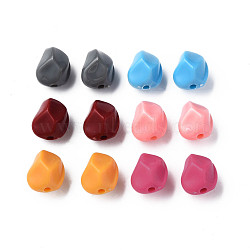 Opaque Acrylic Beads, Nuggets, Mixed Color, 16.5x15x13.5mm, Hole: 2.5mm, about 340pcs/500g(MACR-S373-140-A)
