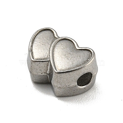 Non-Tarnish 304 Stainless Steel Beads, Heart, Stainless Steel Color, 8x12x6mm, Hole: 2.5mm(STAS-A091-11A-P)