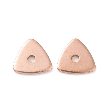 Ion Plating(IP) 304 Stainless Steel Beads, Triangle, Rose Gold, 8x8x1mm, Hole: 1.5mm