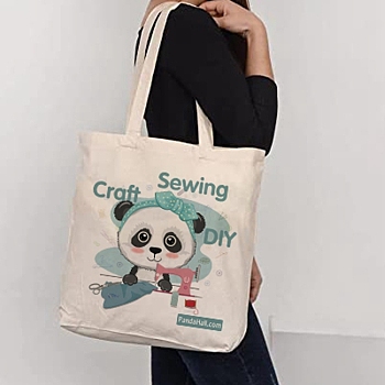 Canvas Tote Bags, Reusable Polycotton Canvas Bags, for Shopping, Crafts, Gifts, Turquoise, 40x35cm