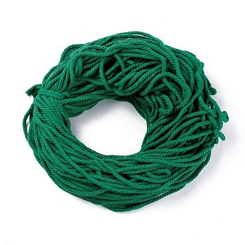 Cotton Thread Cords, 3-Ply, For Jewelry Making, Green, 5~5.8mm, 109.4 yard(100m)/bundle