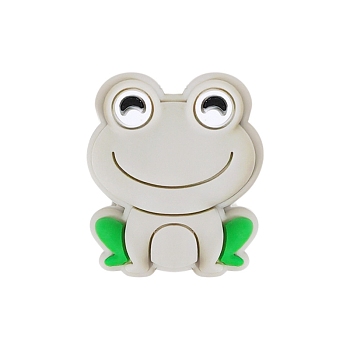 Frog Food Grade Silicone Beads, Chewing Beads For Teethers, DIY Nursing Necklaces Making, Gainsboro, 28.5mm