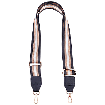 Polyester Bag Strap, with PU Leather & Alloy Clasps, Bag Replacement Accessories, Rosy Brown, 88x3.75cm