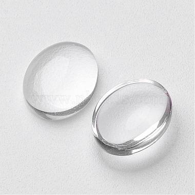 10x8MM Flat Back Transparent Glass Cabochons(X-GGLA-G015)-2