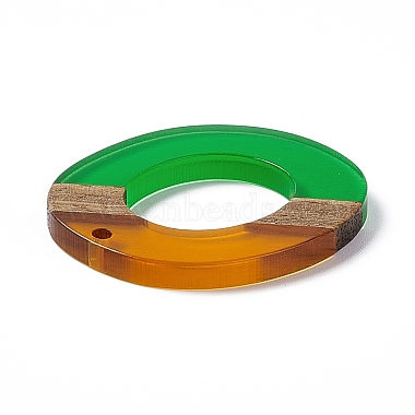 Transparent Resin & Walnut Wood Pendants(RESI-M027-01B)-3
